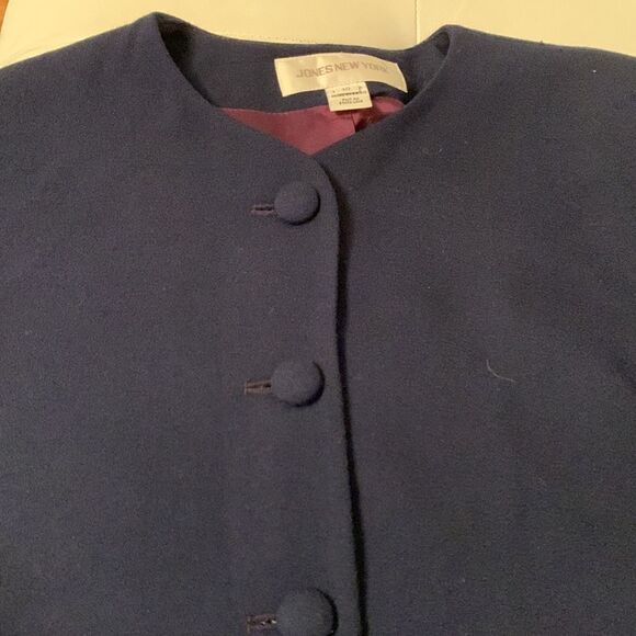 Jones New York Wool Blazer w/ Shoulder Pads Size 10 - Picture 3 of 13